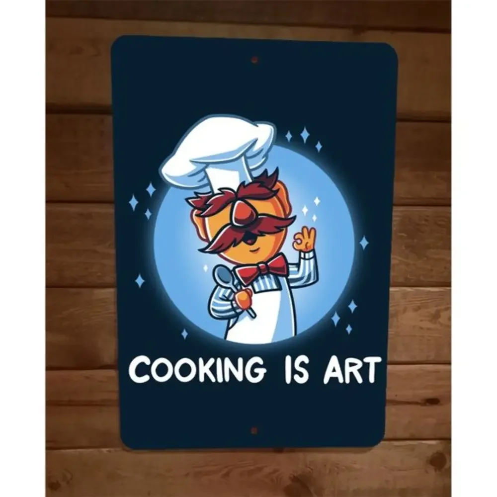 Cooking is an Art Chef Muppets 8x12 Metal‎ Wall Sign Poster